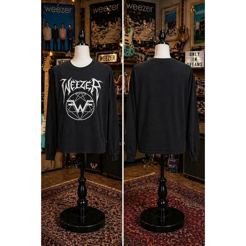 Weezer Band Graphic Long Sleeve Tee Black Gildan Ultra Cotton M